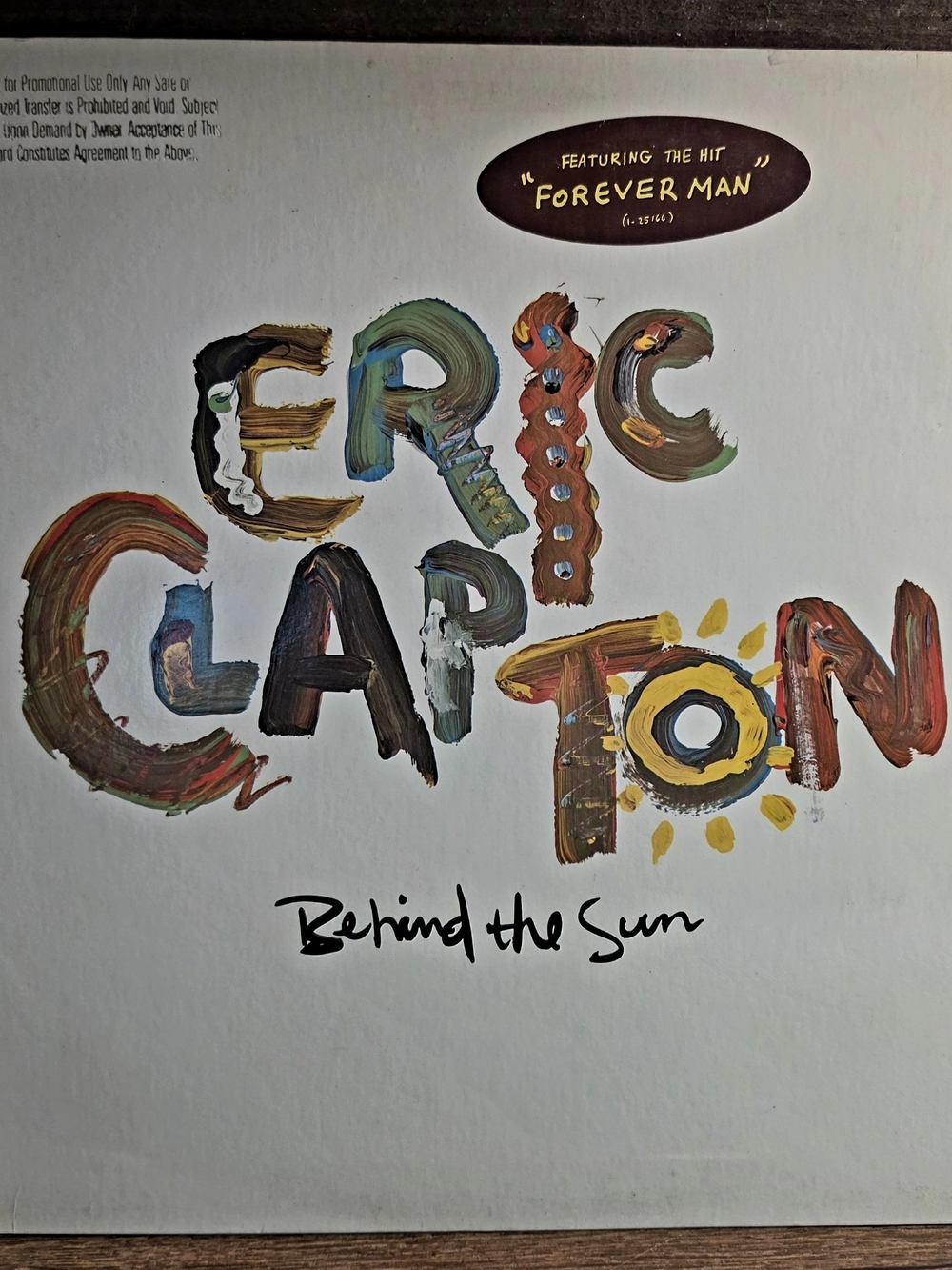 Eric Clapton Behind the Sun 1985 Vinyl Record